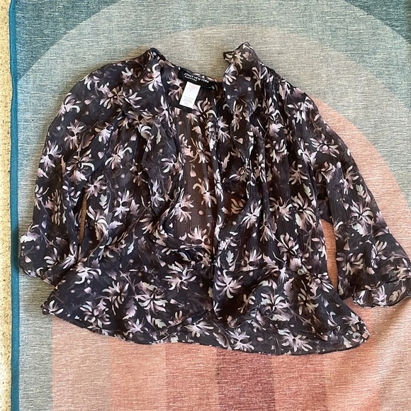 Jones New York Flora Silk y2k 90s Blouse - Picture 8 of 14